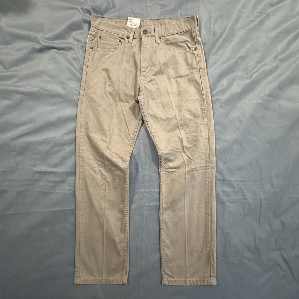 Levi's 505 Khaki Pants Regular Fit Straight Leg Brown Mens 32x30 Trousers